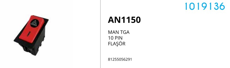 DORTLU FLASOR ANAHTARI MAN TGA 10 PIN 81 255 050 966-81255 056 291-81 255 250 019